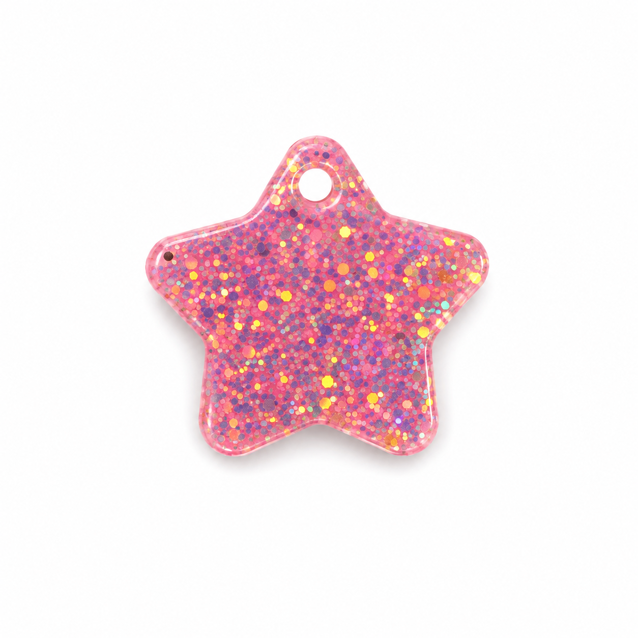 Hondentag roze glitter Ster