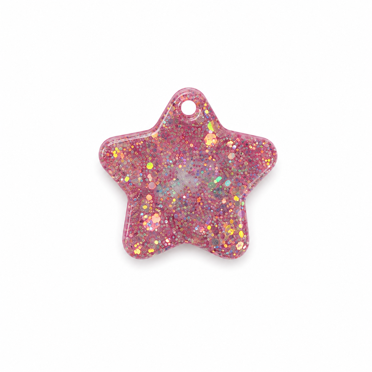 Hondentag roze glitter Ster
