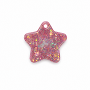 Hondentag roze glitter Ster
