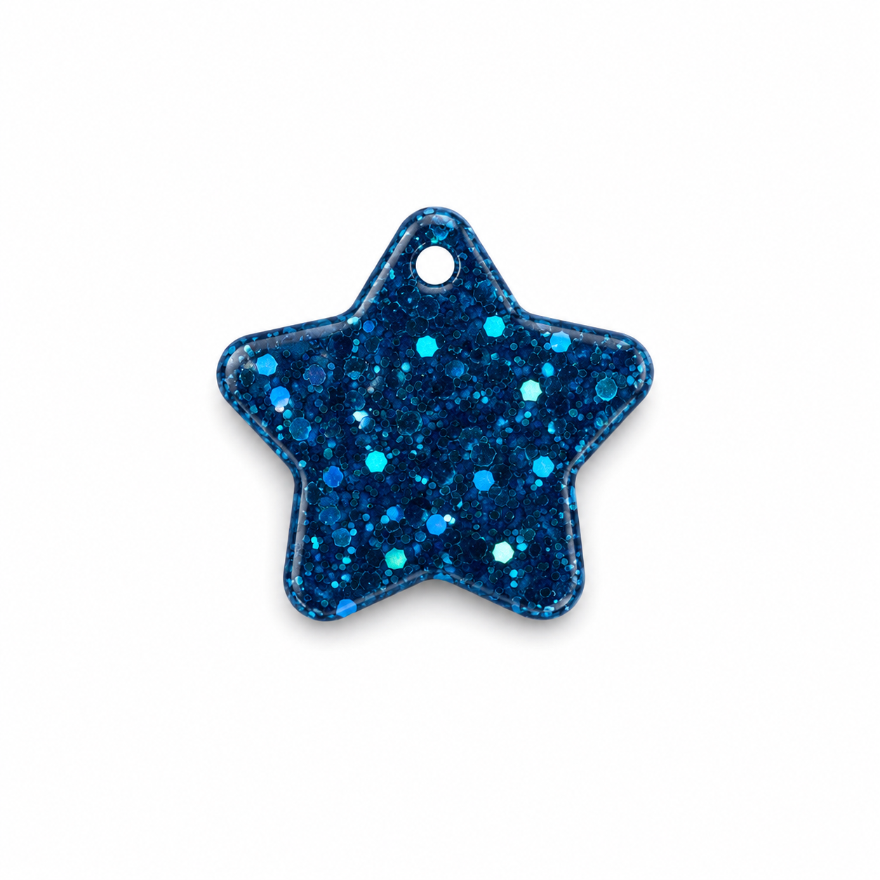 Hondentag blauw glitter Ster