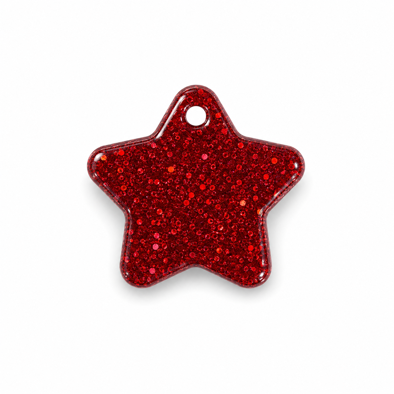 Hondentag rood glitter Ster