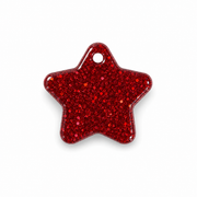 Hondentag rood glitter Ster