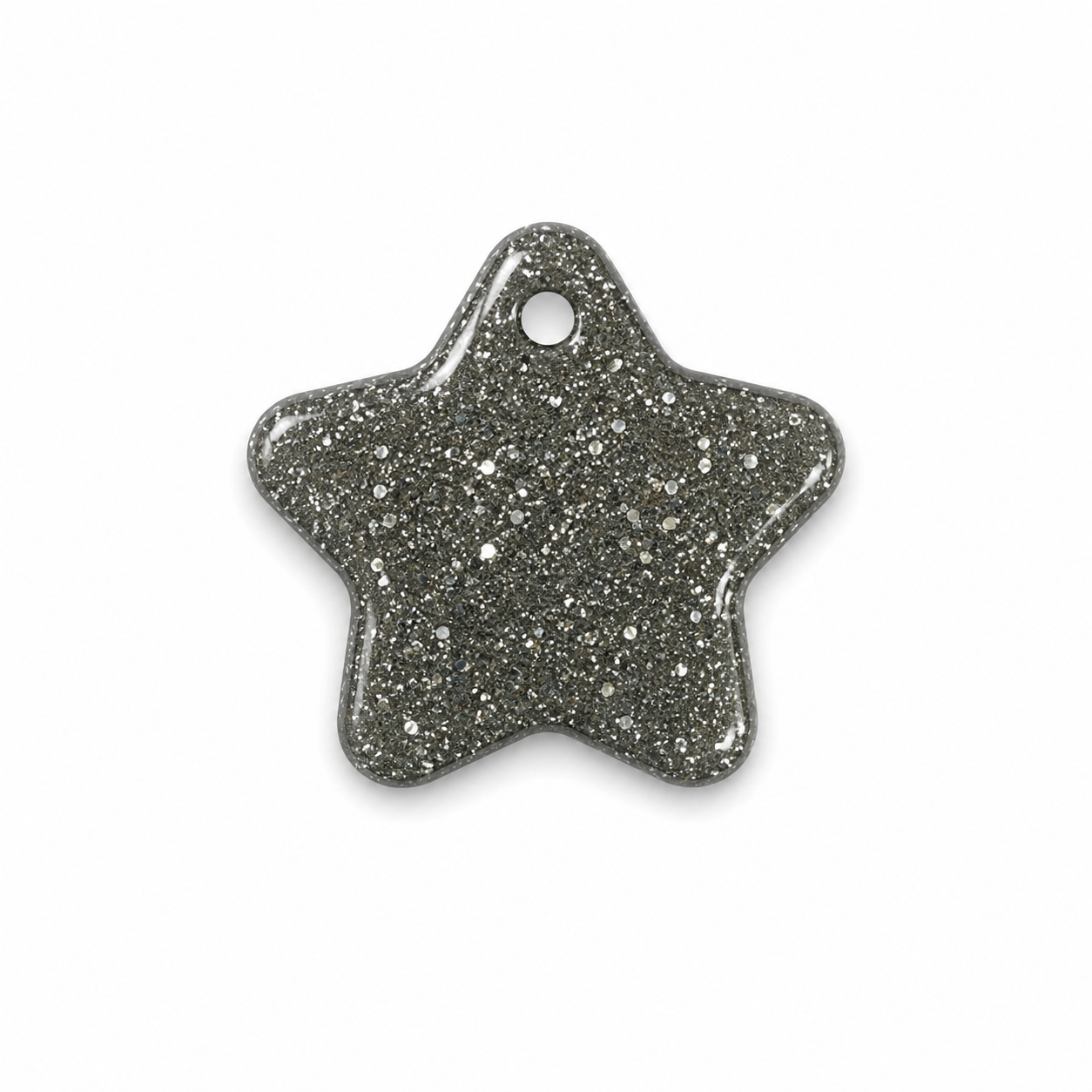 Hondentag zilver glitter Ster