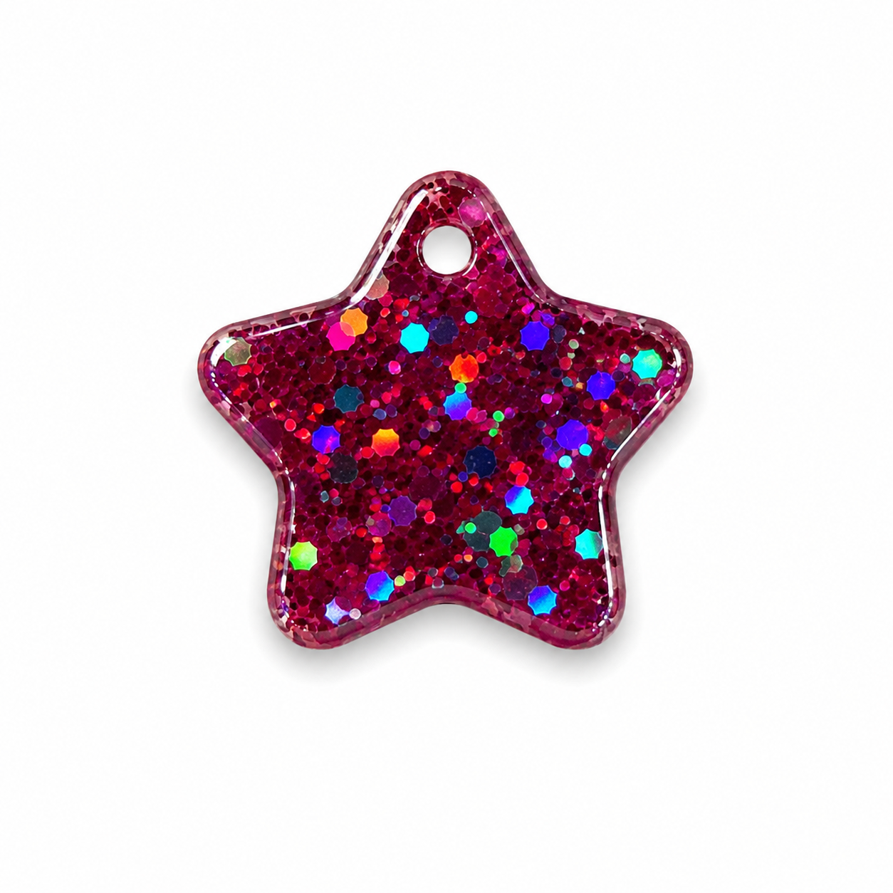 Hondentag paars glitter Ster