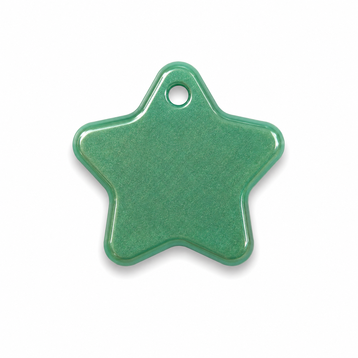 Hondentag turquoise metallic Ster