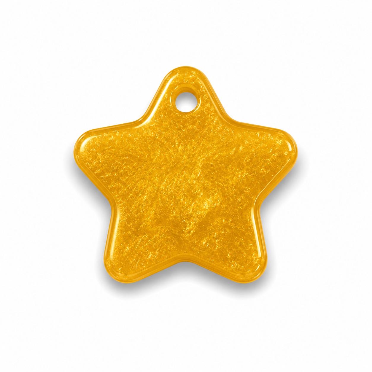 Hondentag geel metallic Ster