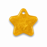 Hondentag geel metallic Ster