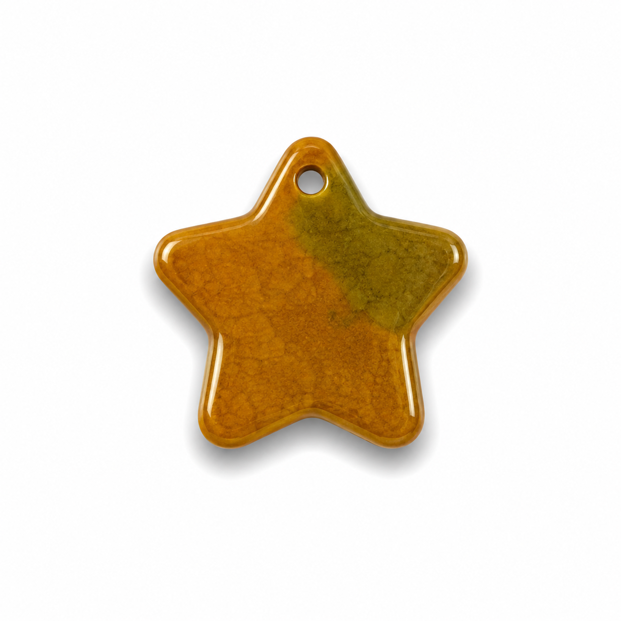 Hondentag oranje groen metallic Ster
