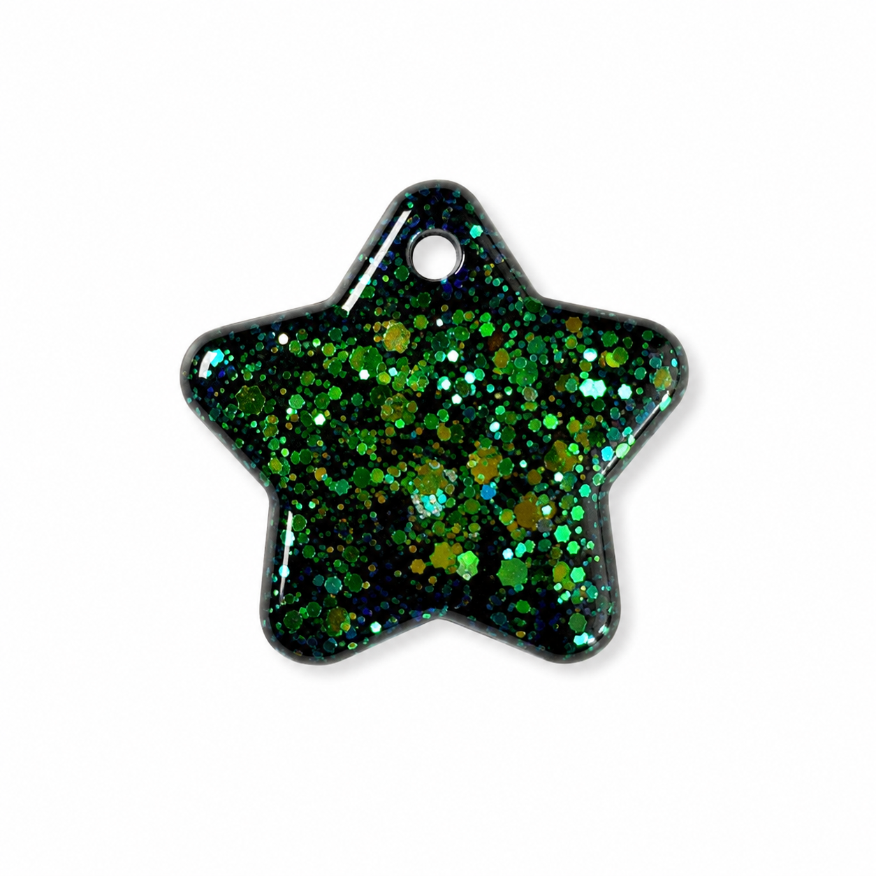Hondentag groen glitter Ster