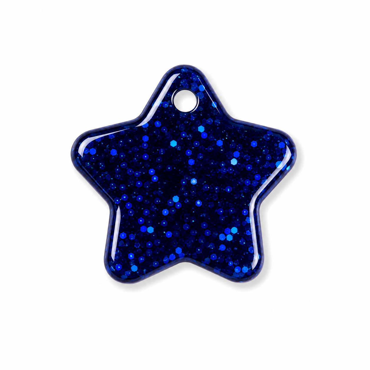 Hondentag donkerblauw glitter Ster