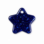 Hondentag donkerblauw glitter Ster