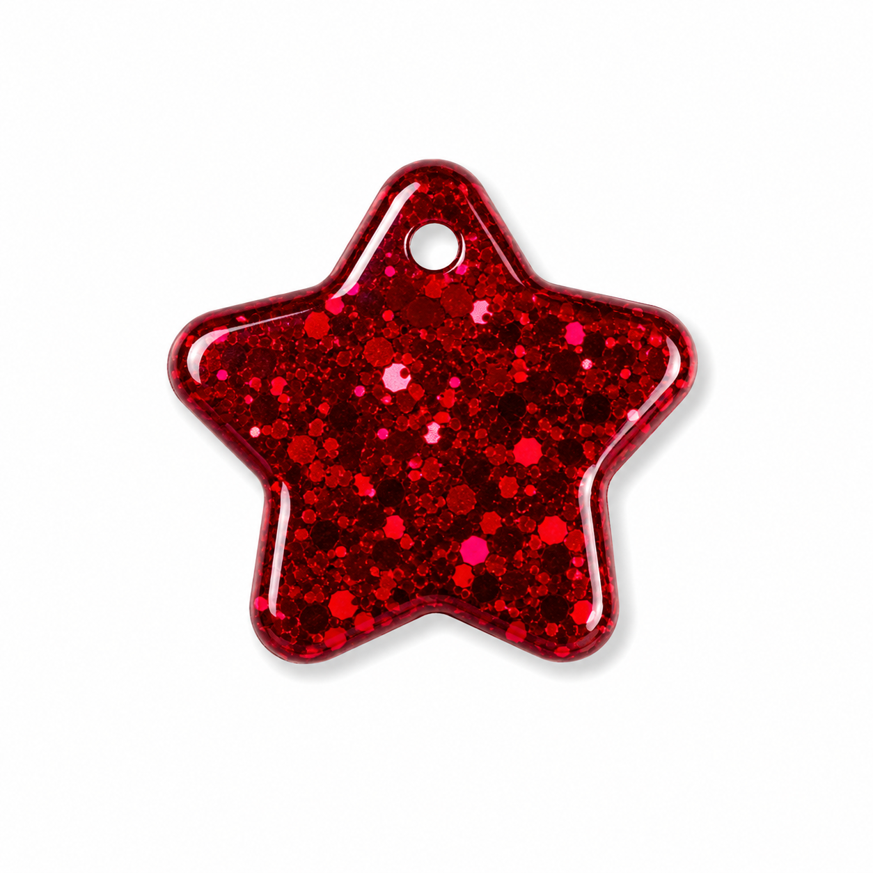 Hondentag rode glitter Ster