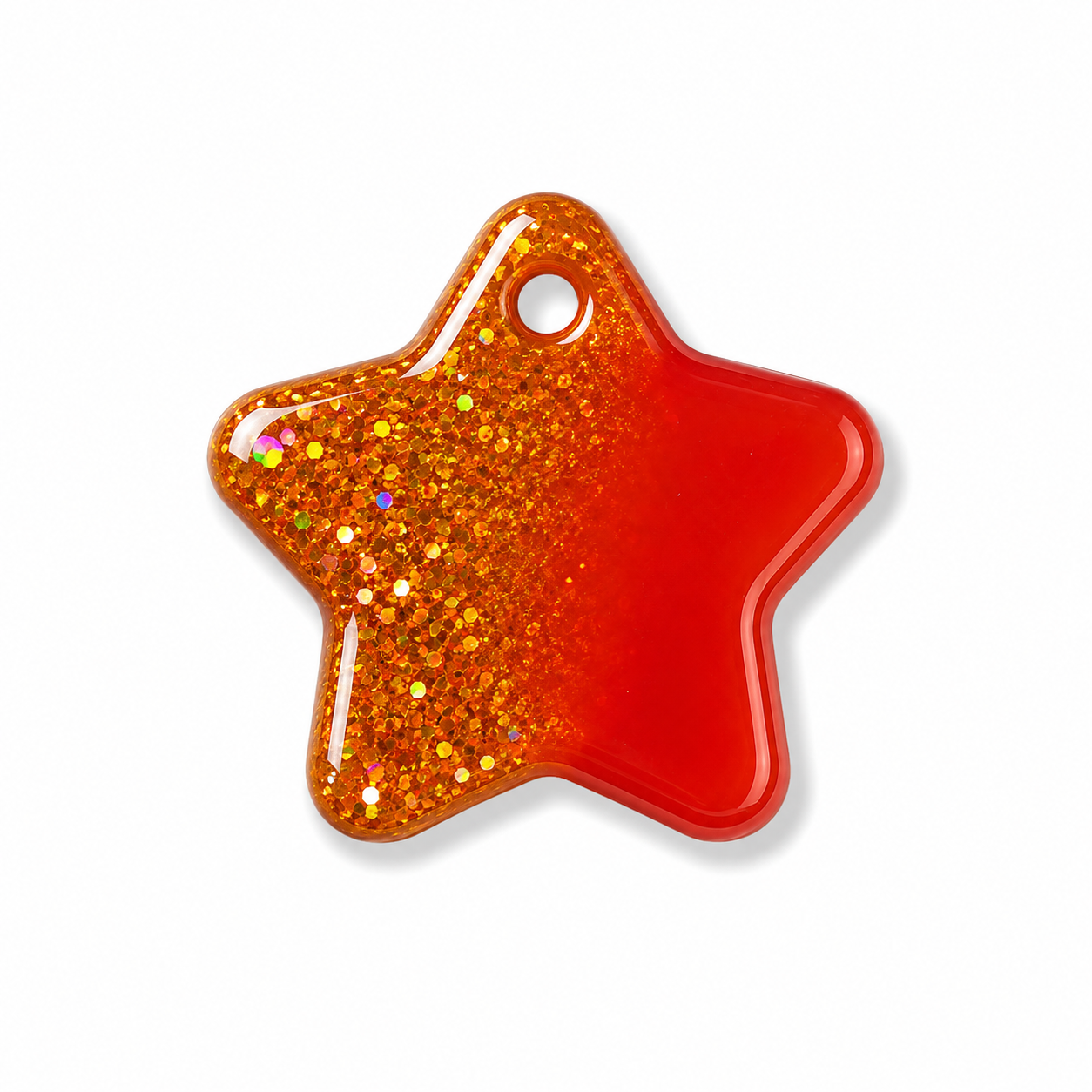 Hondentag goud glitter en roze Ster
