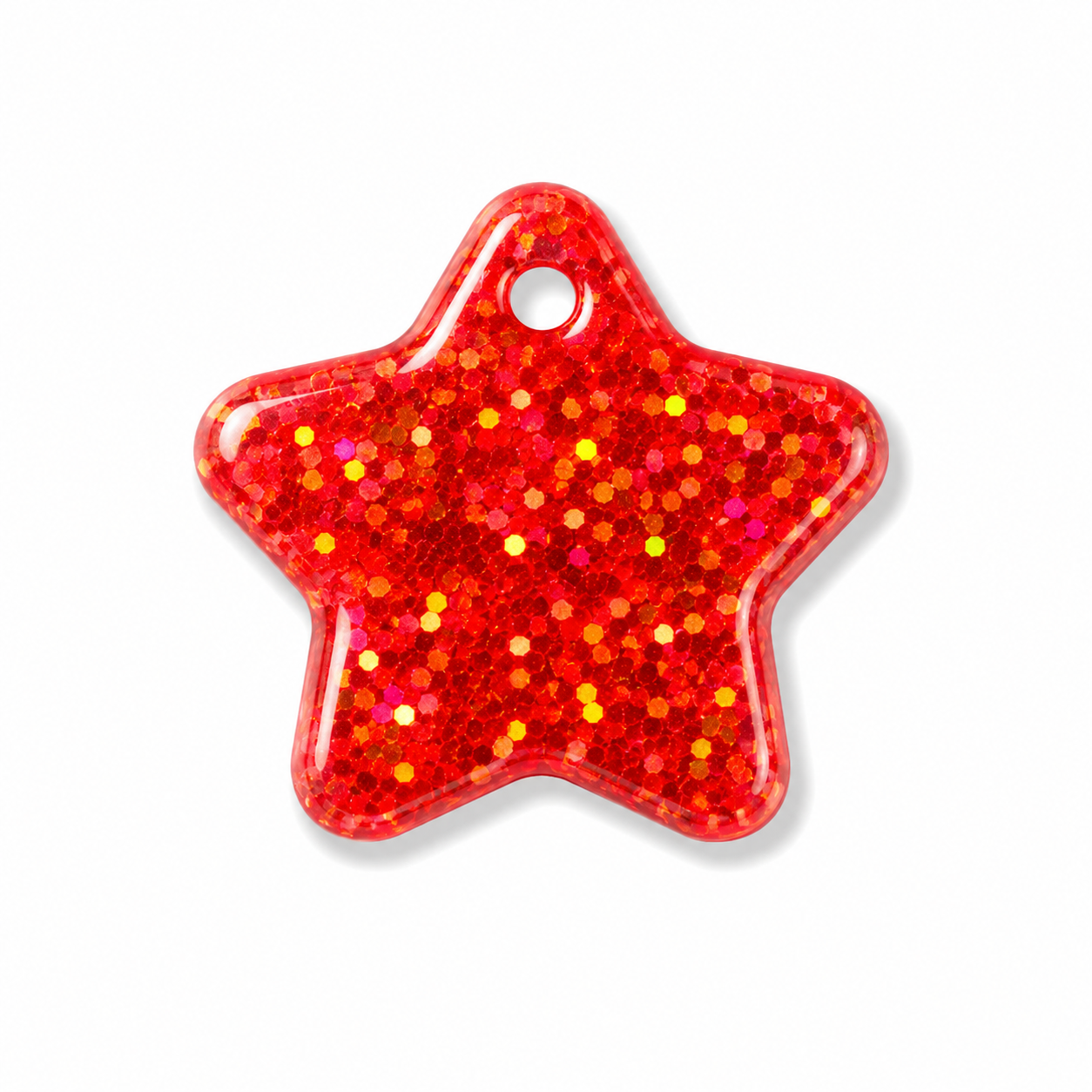 Hondentag roze glitter Ster