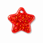 Hondentag roze glitter Ster