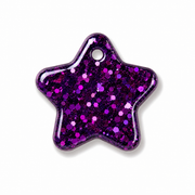 Hondentag paars glitter Ster