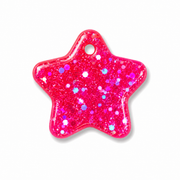 Hondentag roze glitter Ster