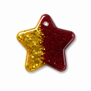 Hondentag goud en rood glitter Ster