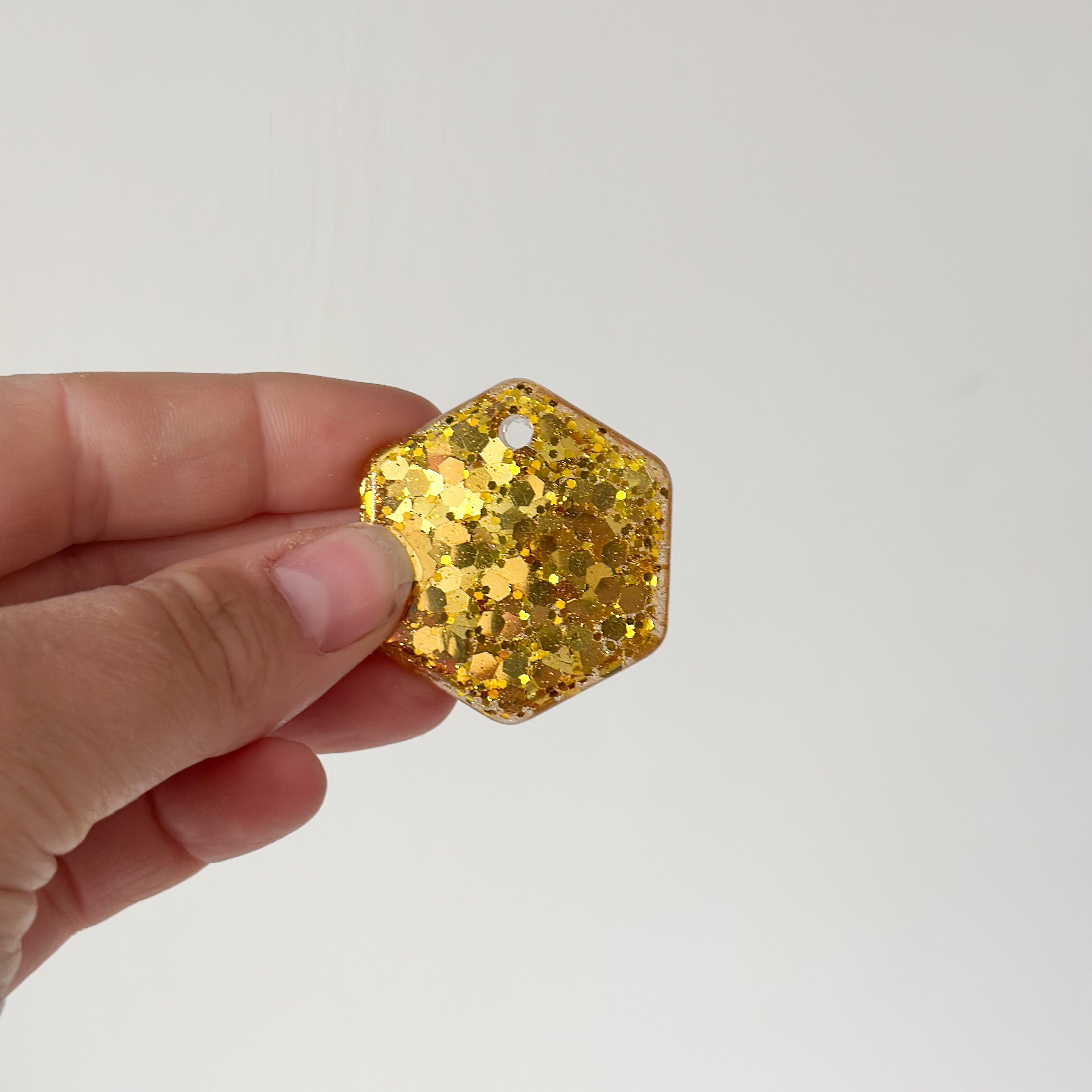 Tag zeshoek goude glitter