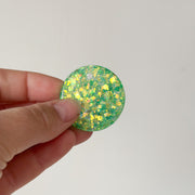 Tag rond groene glitter