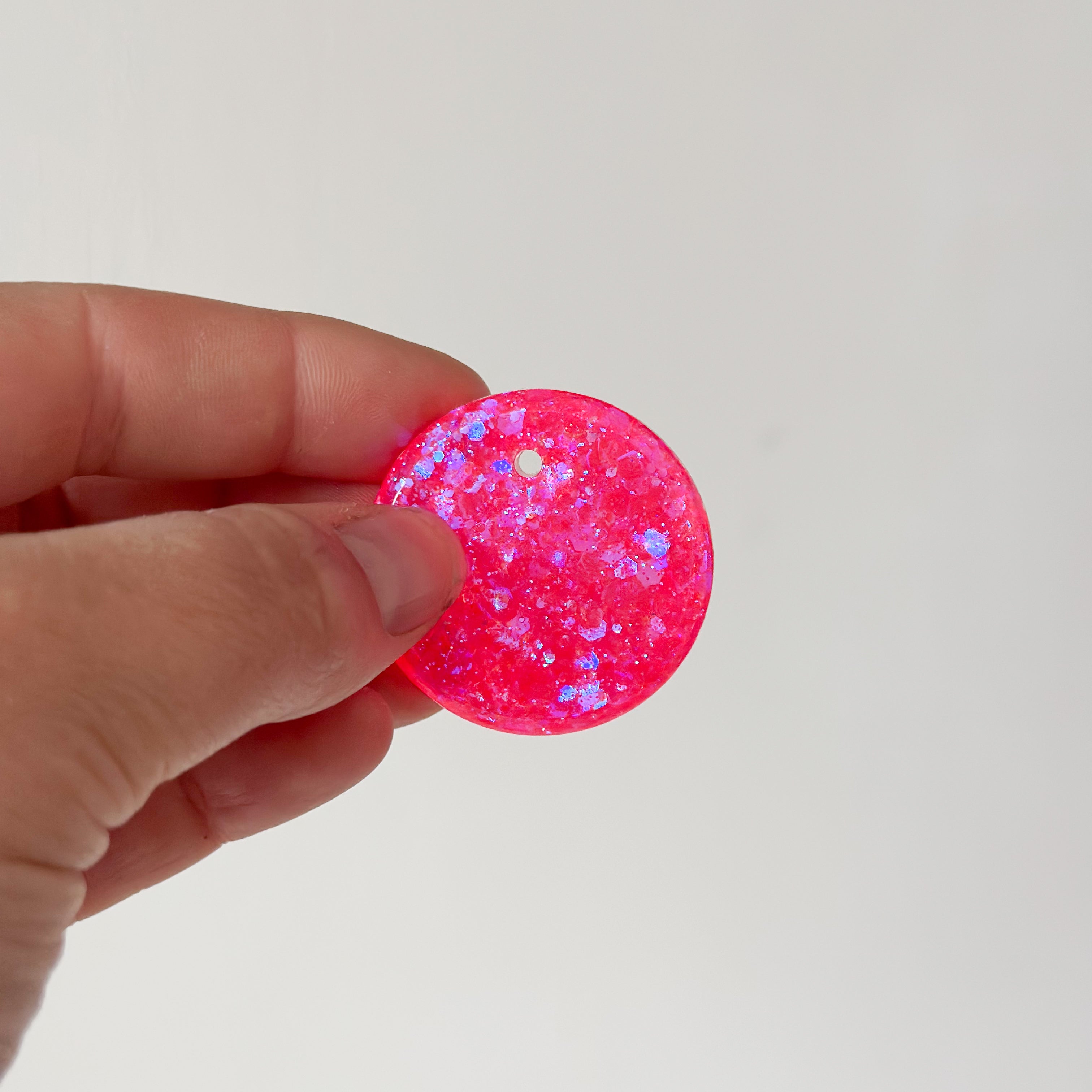 Tag rond neon glitter