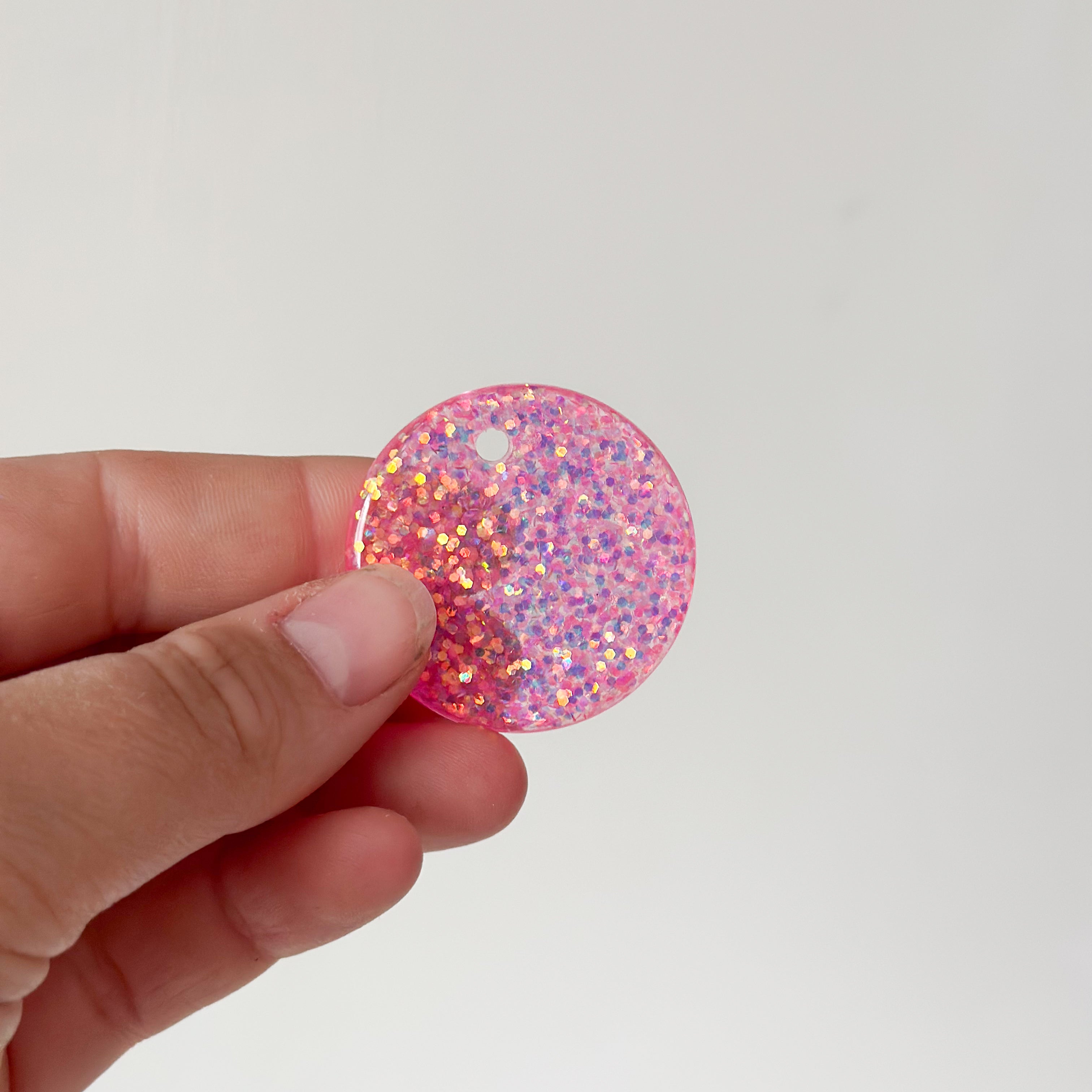 Tag rond roze glitter
