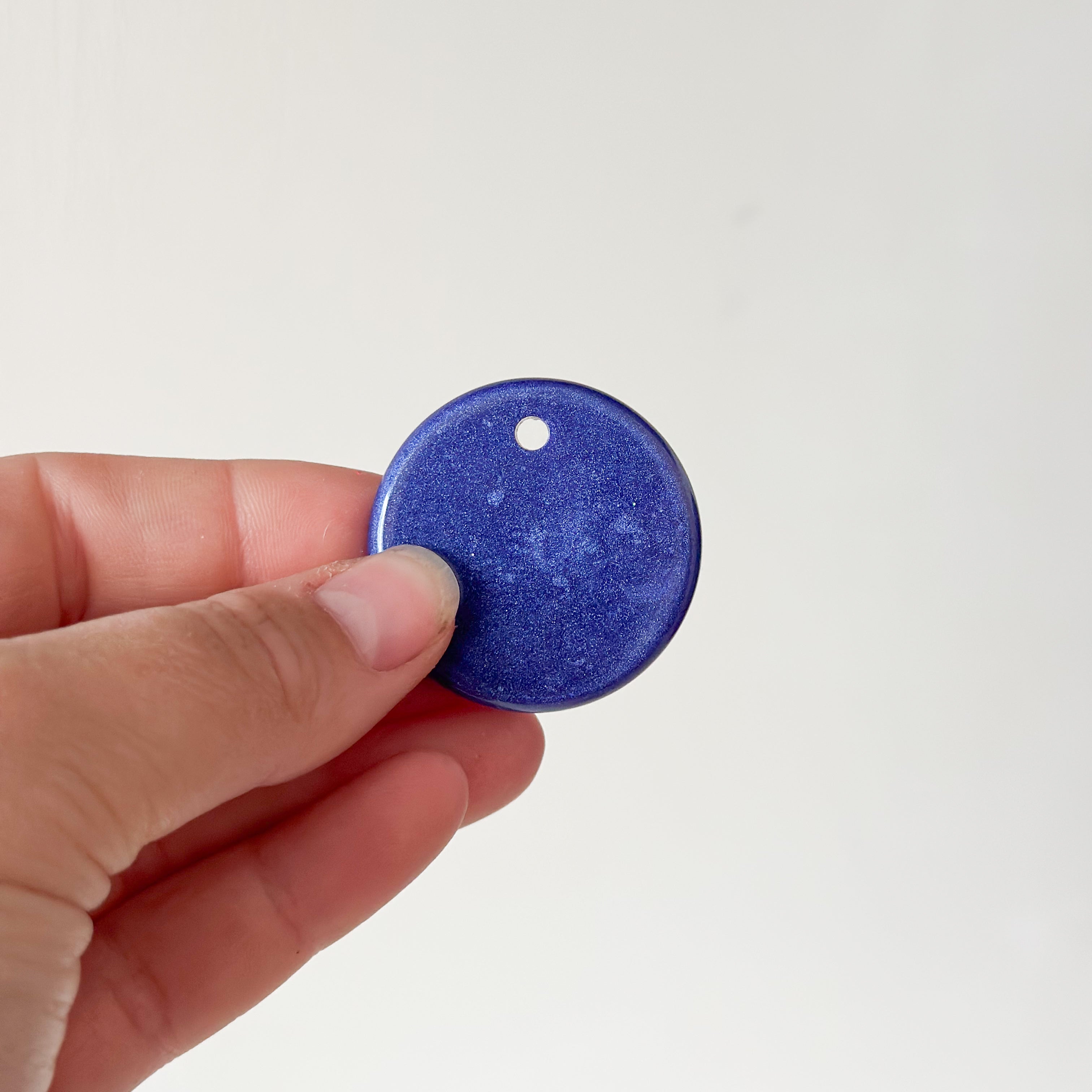Tag rond metallic blauw
