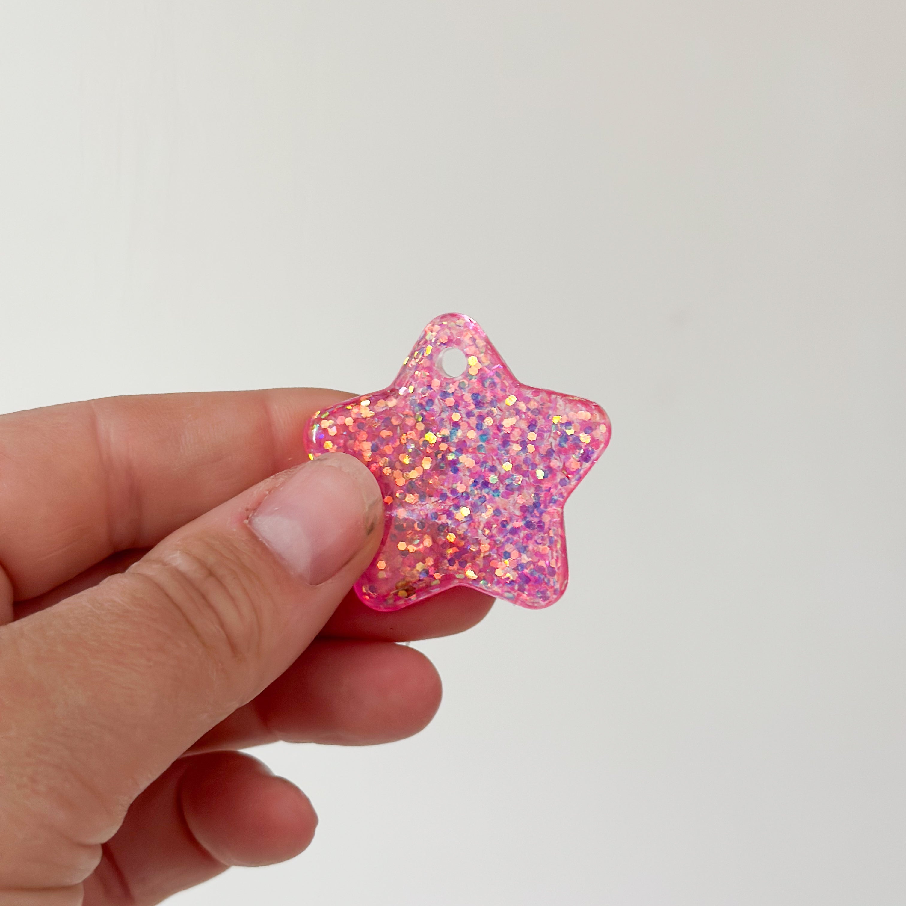 Tag ster roze glitter