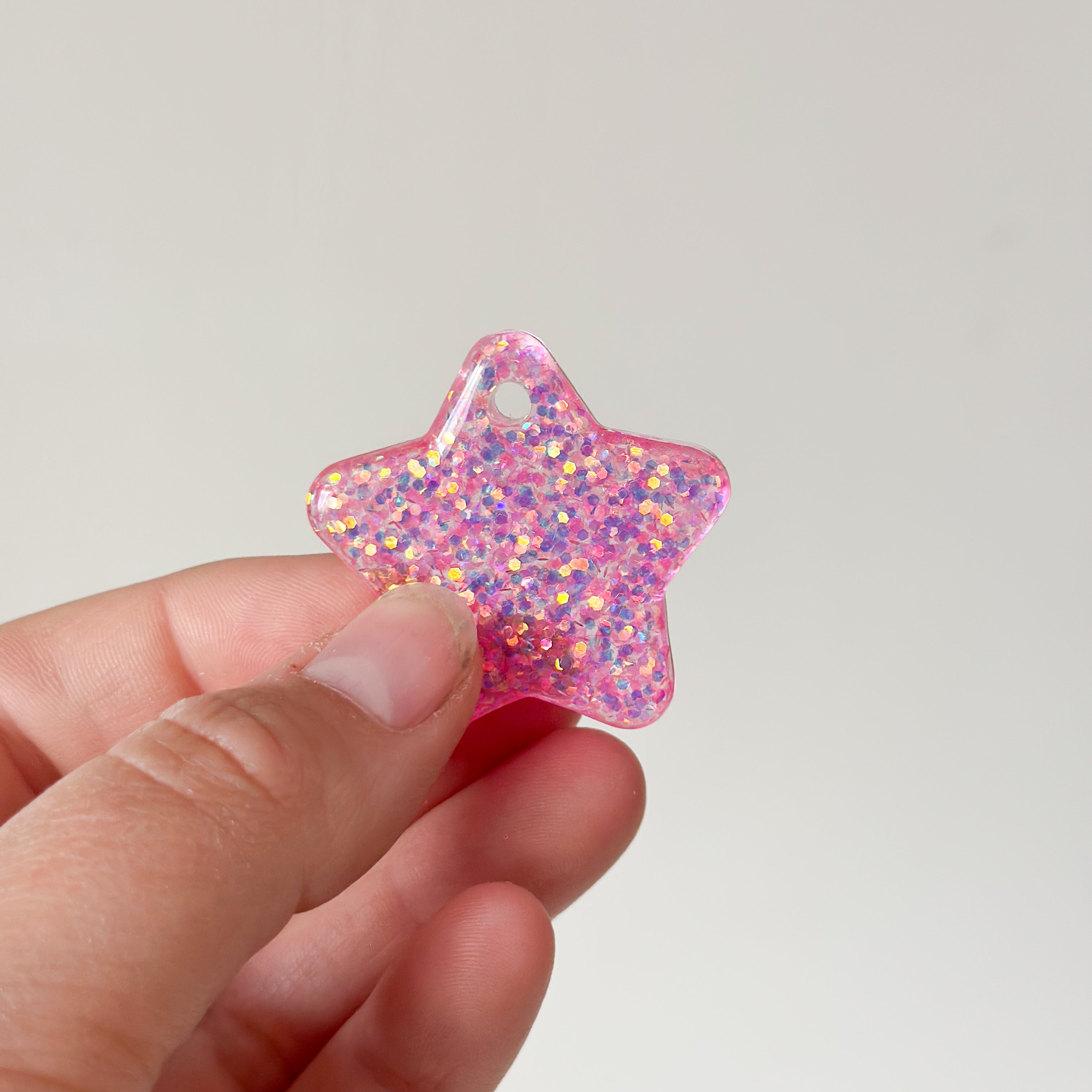 Tag ster roze glitters