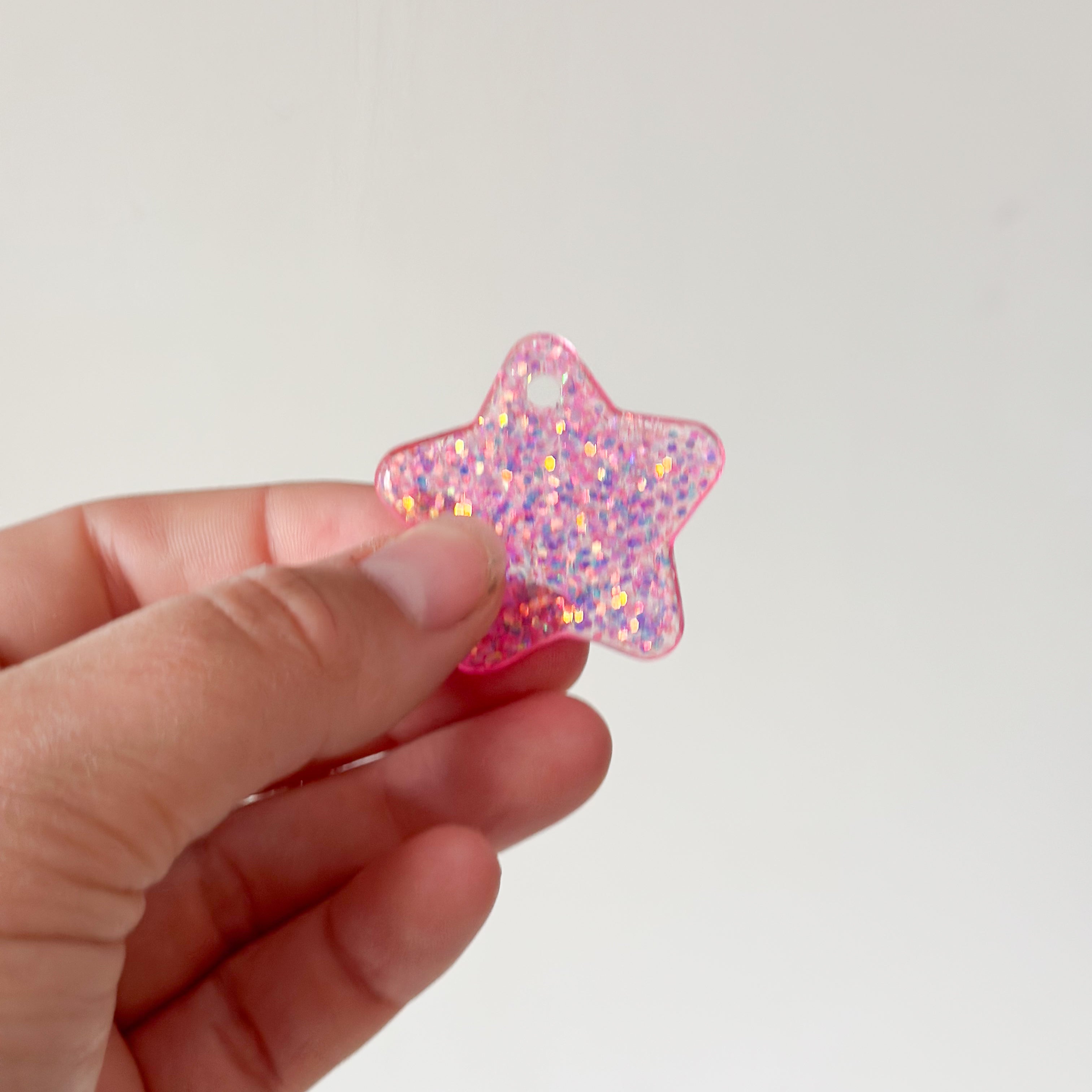 Tag ster roze glitters