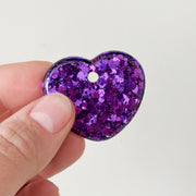 Hondentag hartje paarse glitter