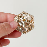 Tag zeshoek goud glitter