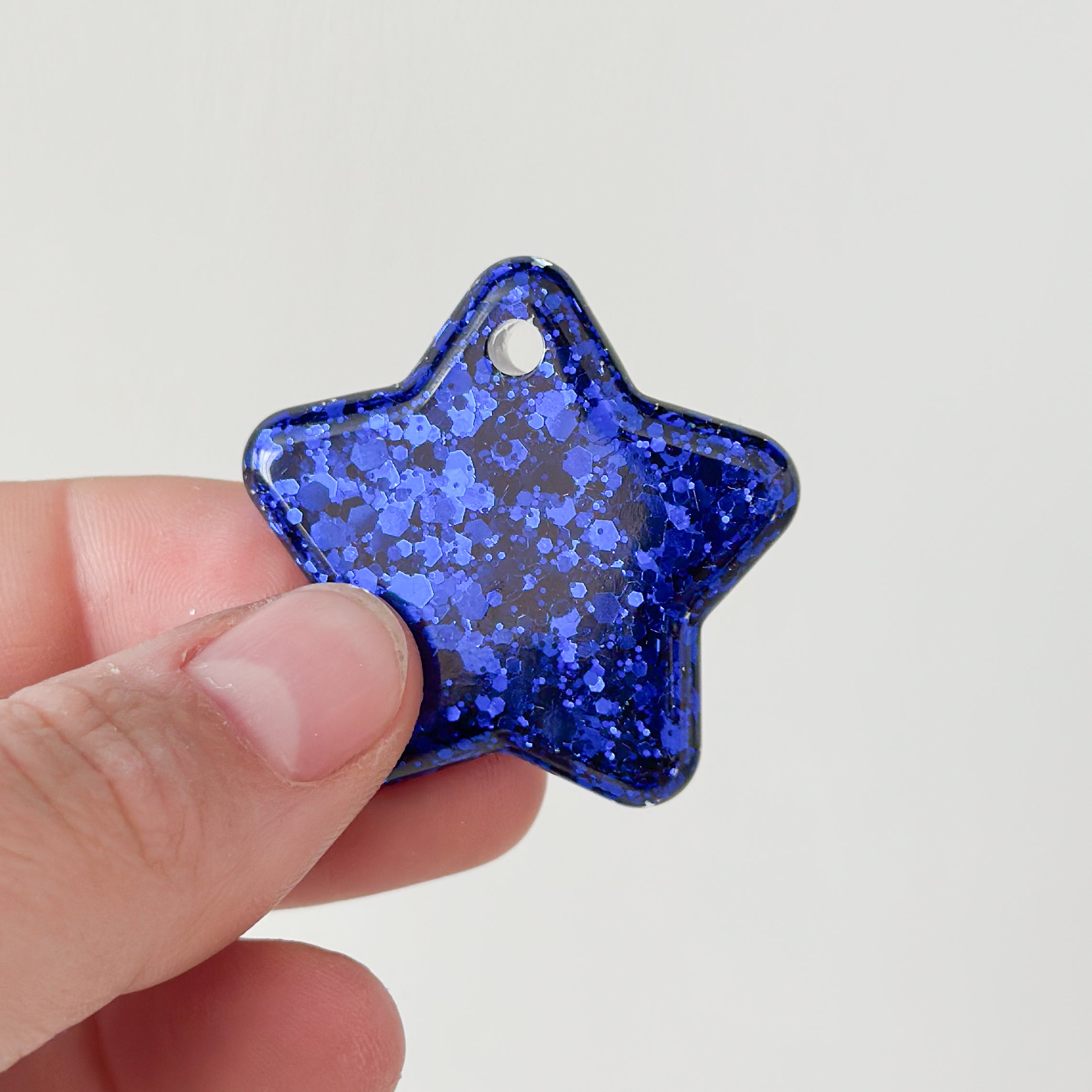 Tag ster blauwe glitter