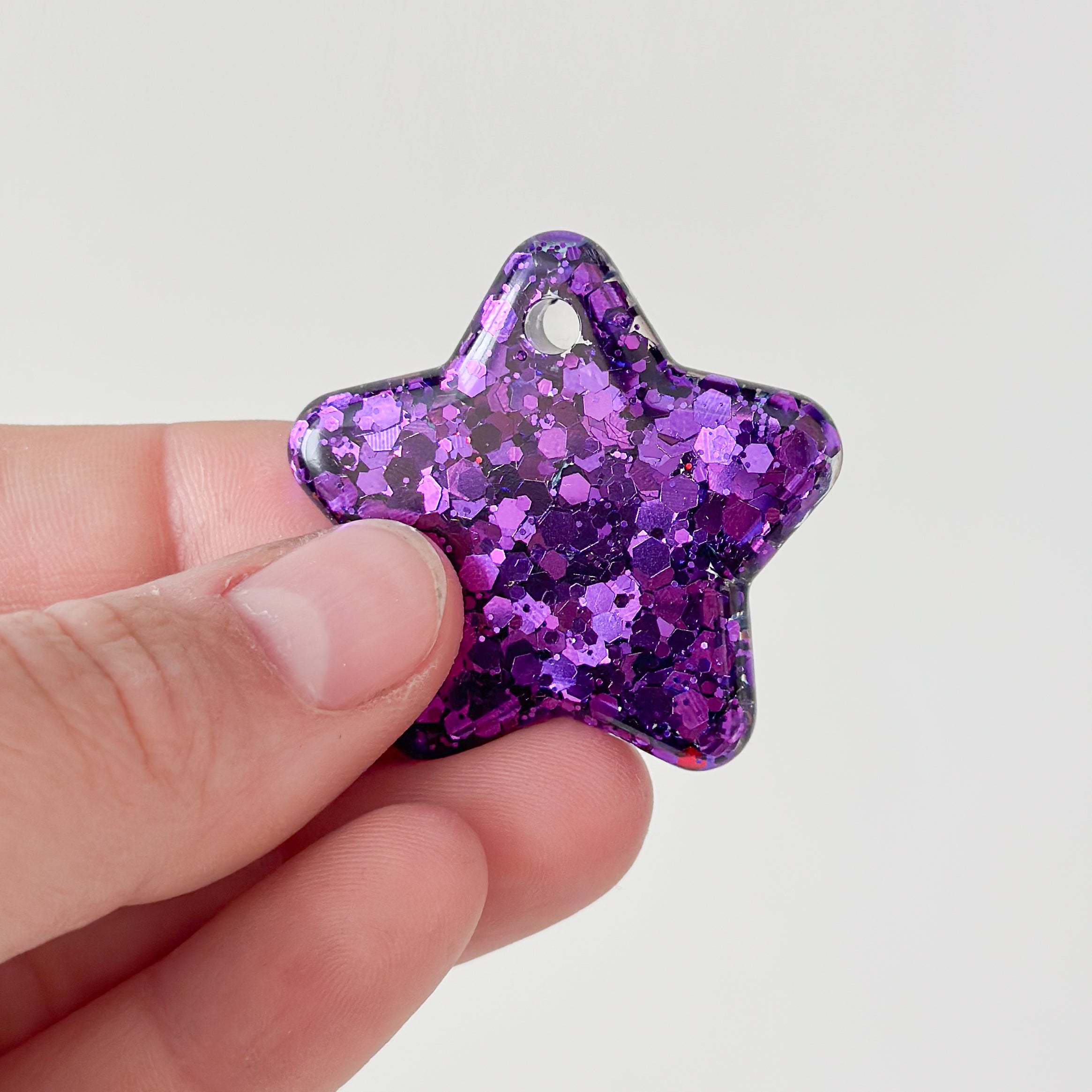 Tag ster paars glitter