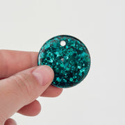 Tag rond groene glitter
