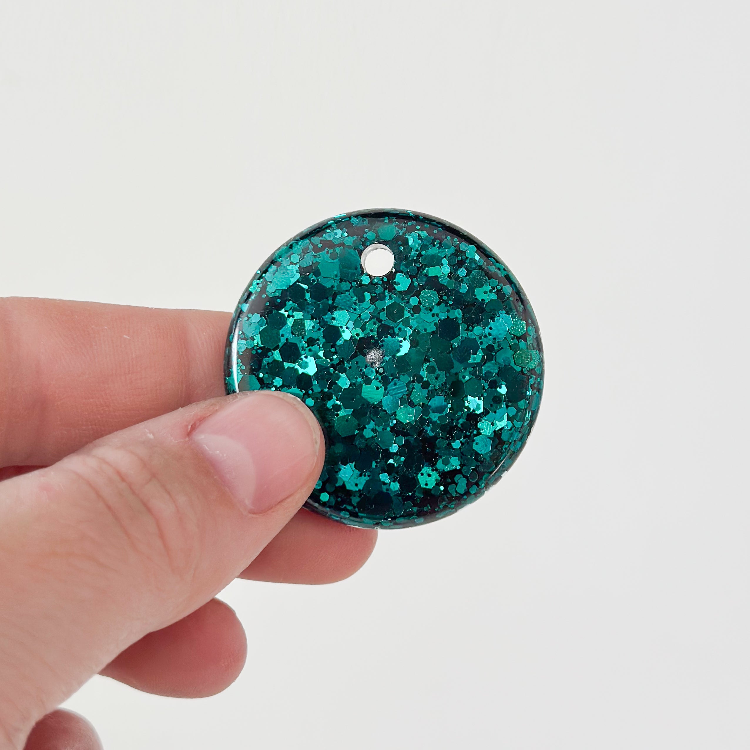 Tag rond groene glitter