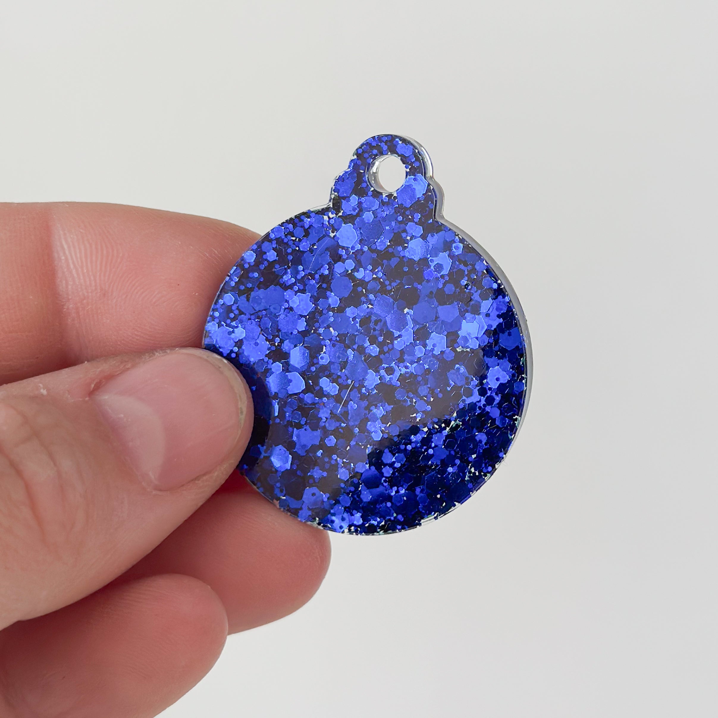 Hondentag kerstbal blauw