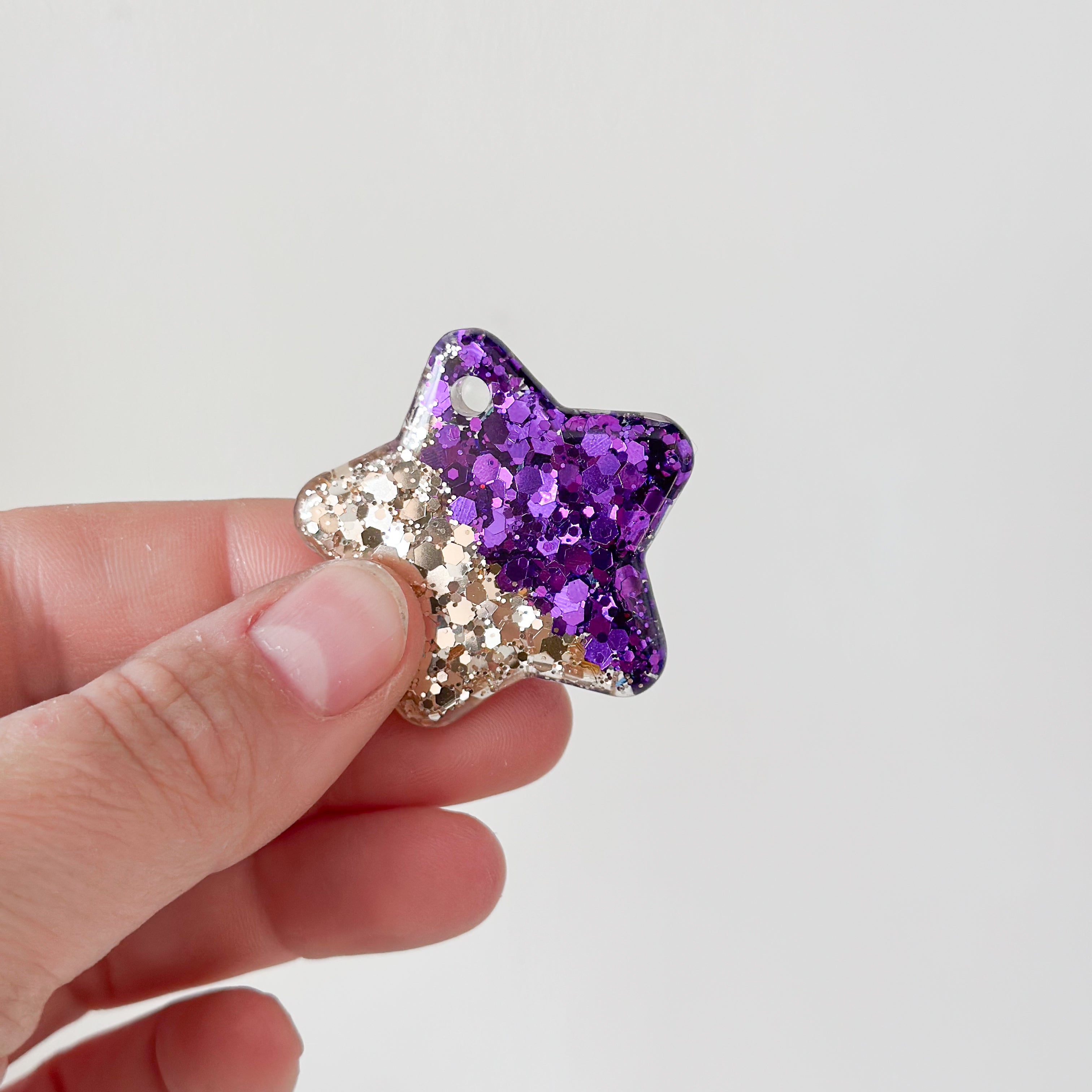 Tag ster paars champagne glitter