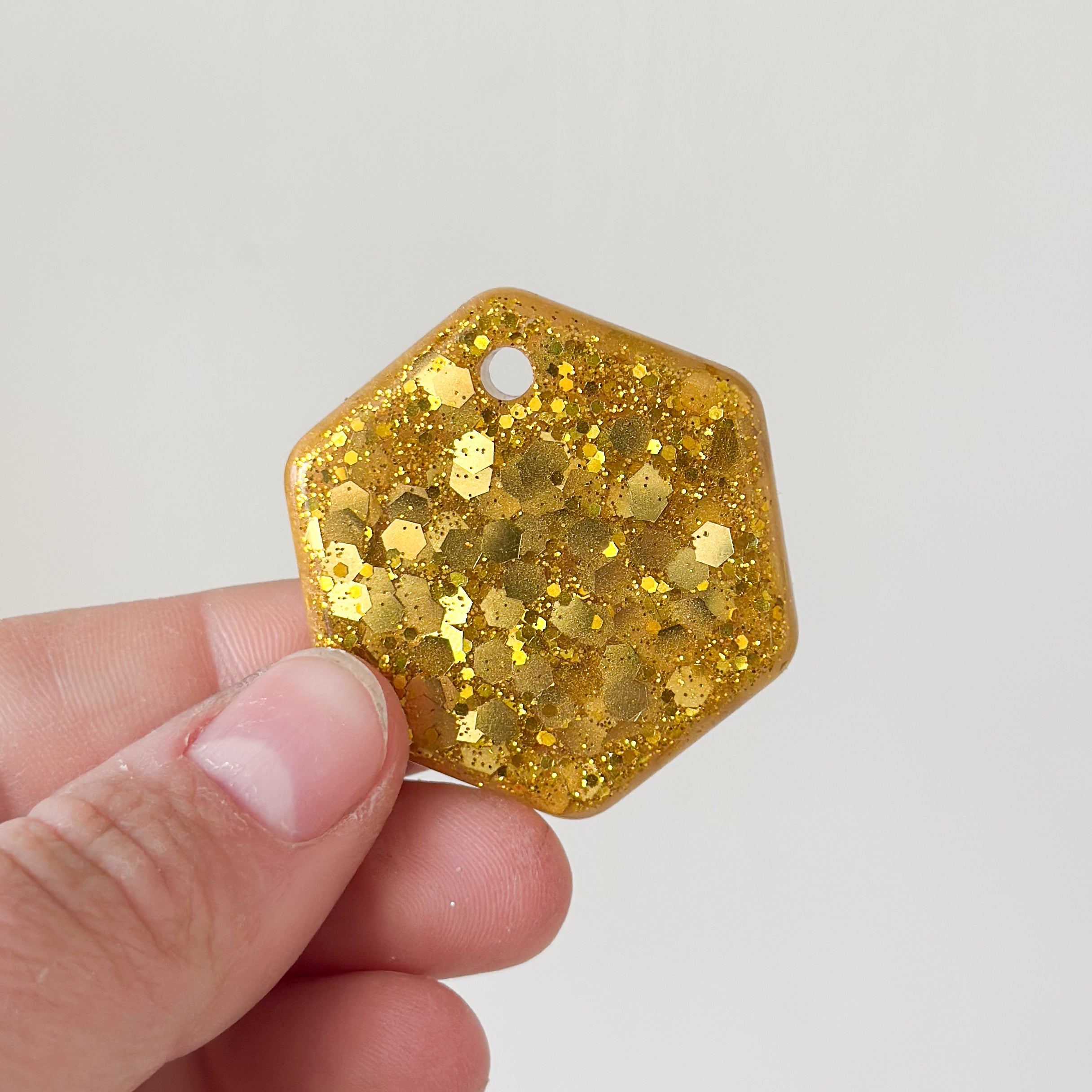 Tag zeshoek goud glitter