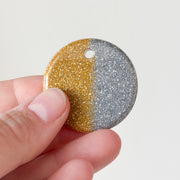 Tag rond Zilver goude glitter