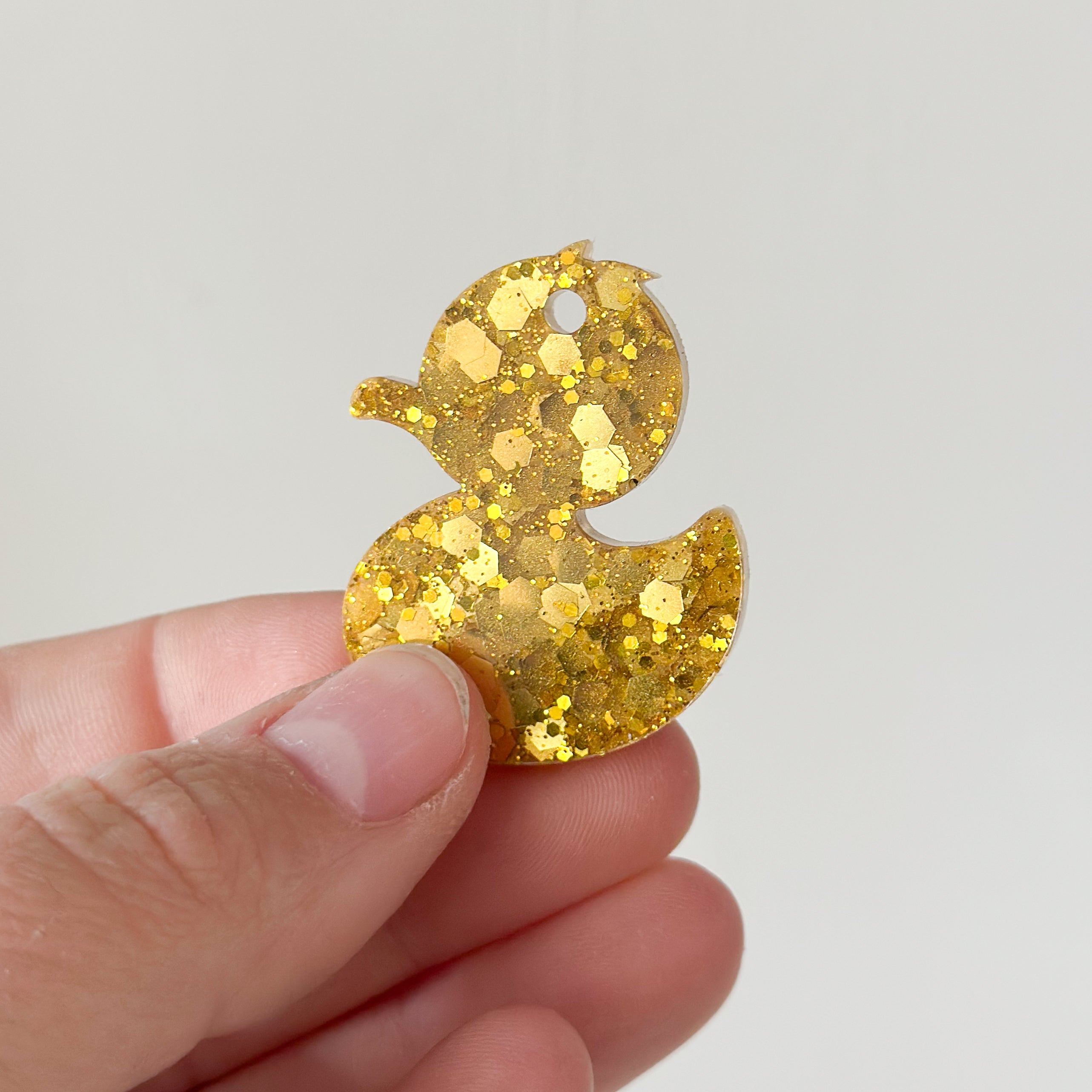 Hondentag eend met goude glitter