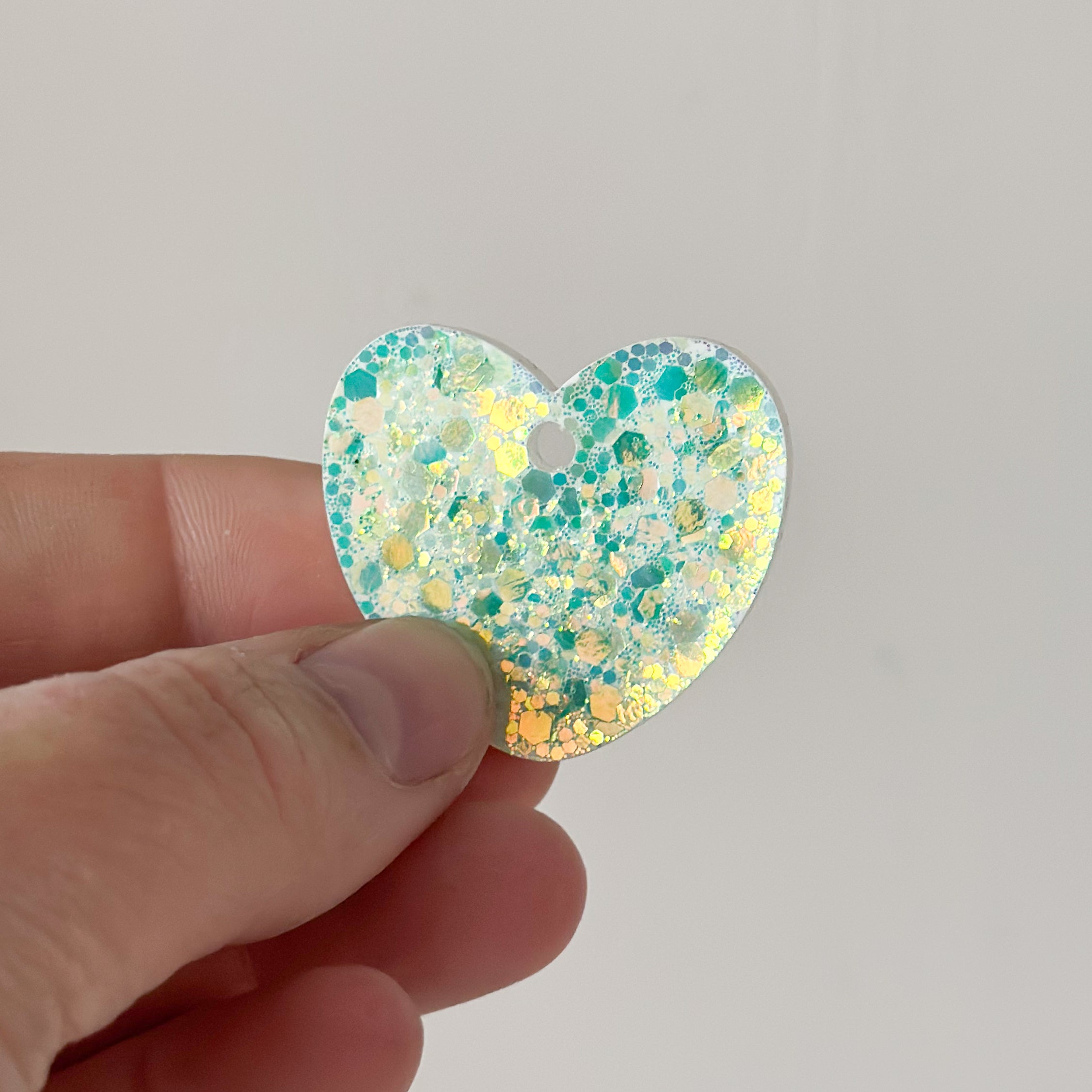 Hondentag hartje groen glitter