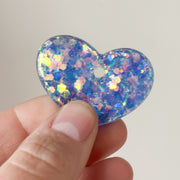 Hondentag hartje blauw glitter