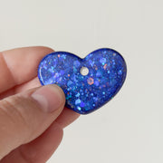 Hondentag hartje blauw glitter