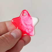 Tag ster roze en wit