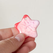 Tag ster roze en wit