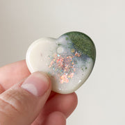 Hondentag hartje wit groen met glitter