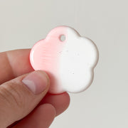 Tag bloem Wit met roze