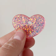 Hondentag hartje roze glitter