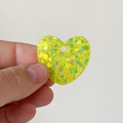 Hondentag hartje neon glitter geel